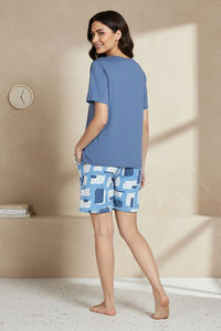 Zivame 2 Mile Fashion Knit Cotton Loungewear Set - Dutch Canal — thumbnail 4